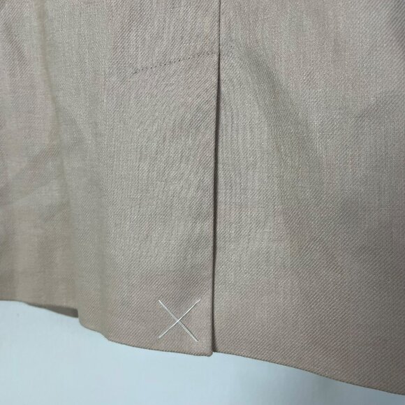 J. Crew Factory Refined Linen-Blend Blazer 6 Beige Tan Button-Down Classic Work - Picture 11 of 12